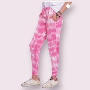 JOGGER hot pink tie dye size medium